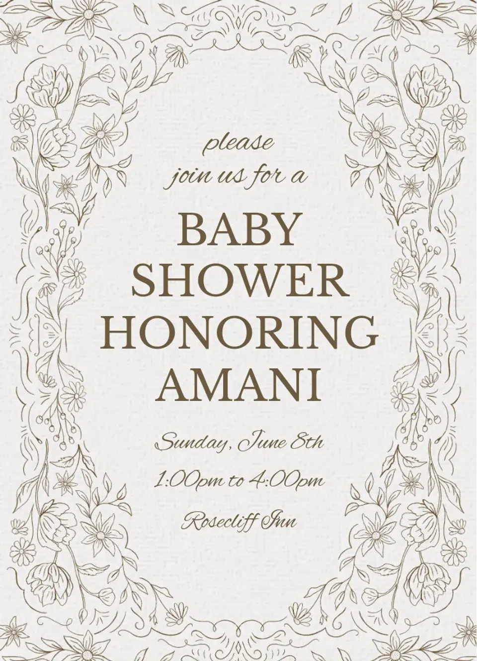 Etched Floral card image