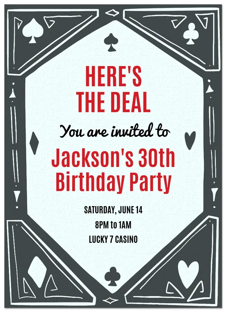 Casino Night Birthday card