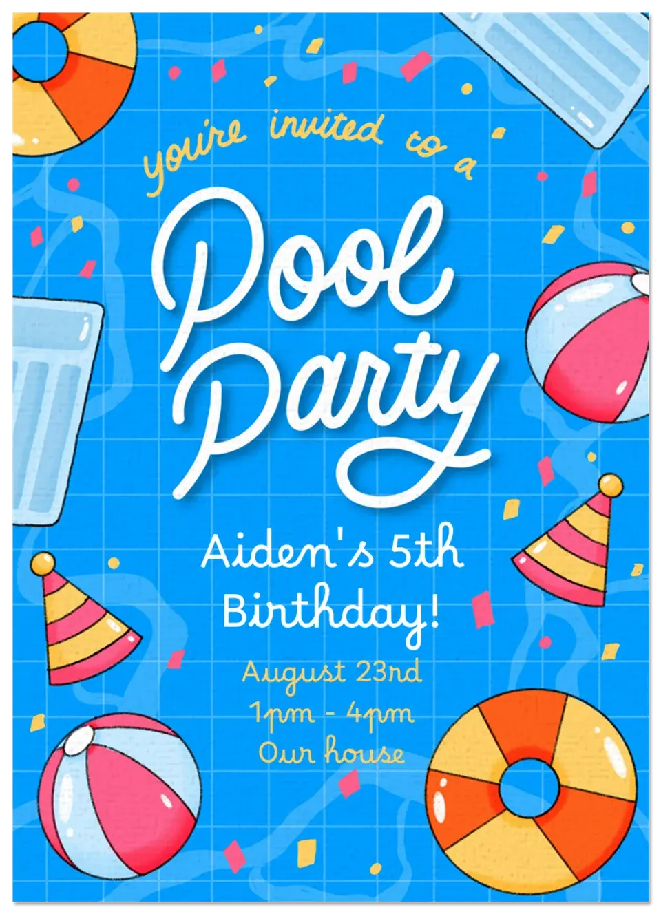 Pool Party Birthday card image
