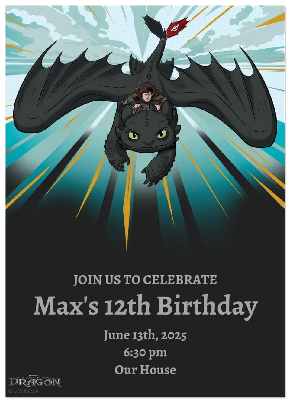 How to Train Your Dragon Birthday card