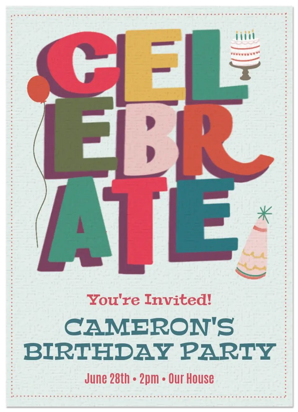 CELEBRATE card