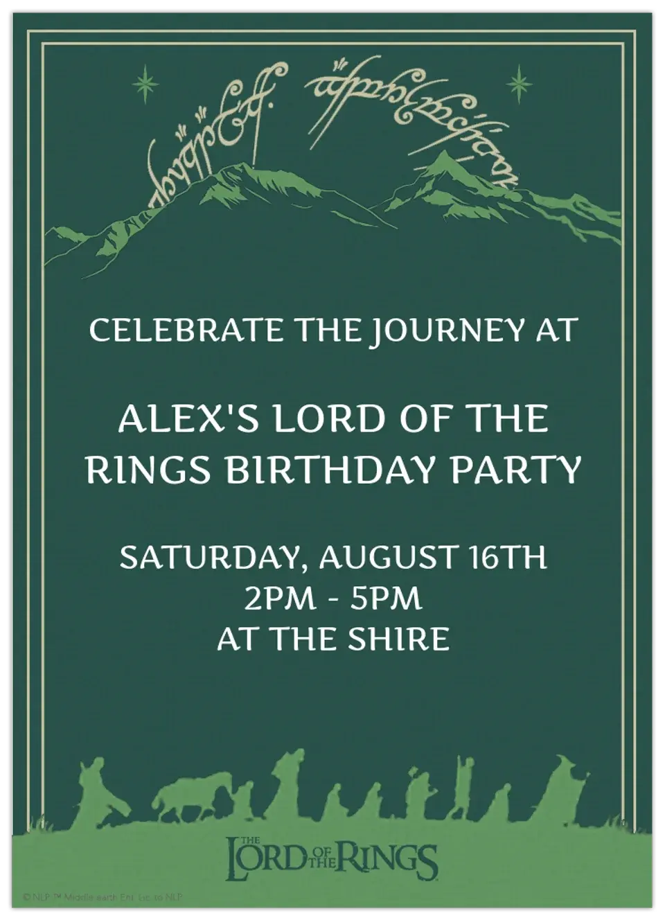 Lord of the Rings card