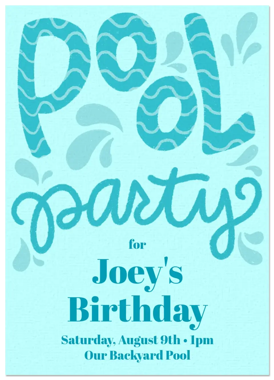 Splash Party card