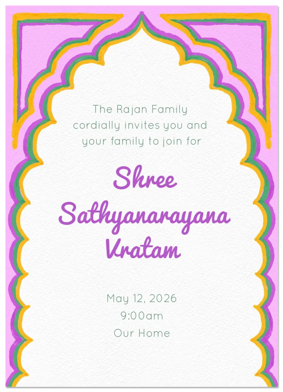 Bright Arch Pooja card image
