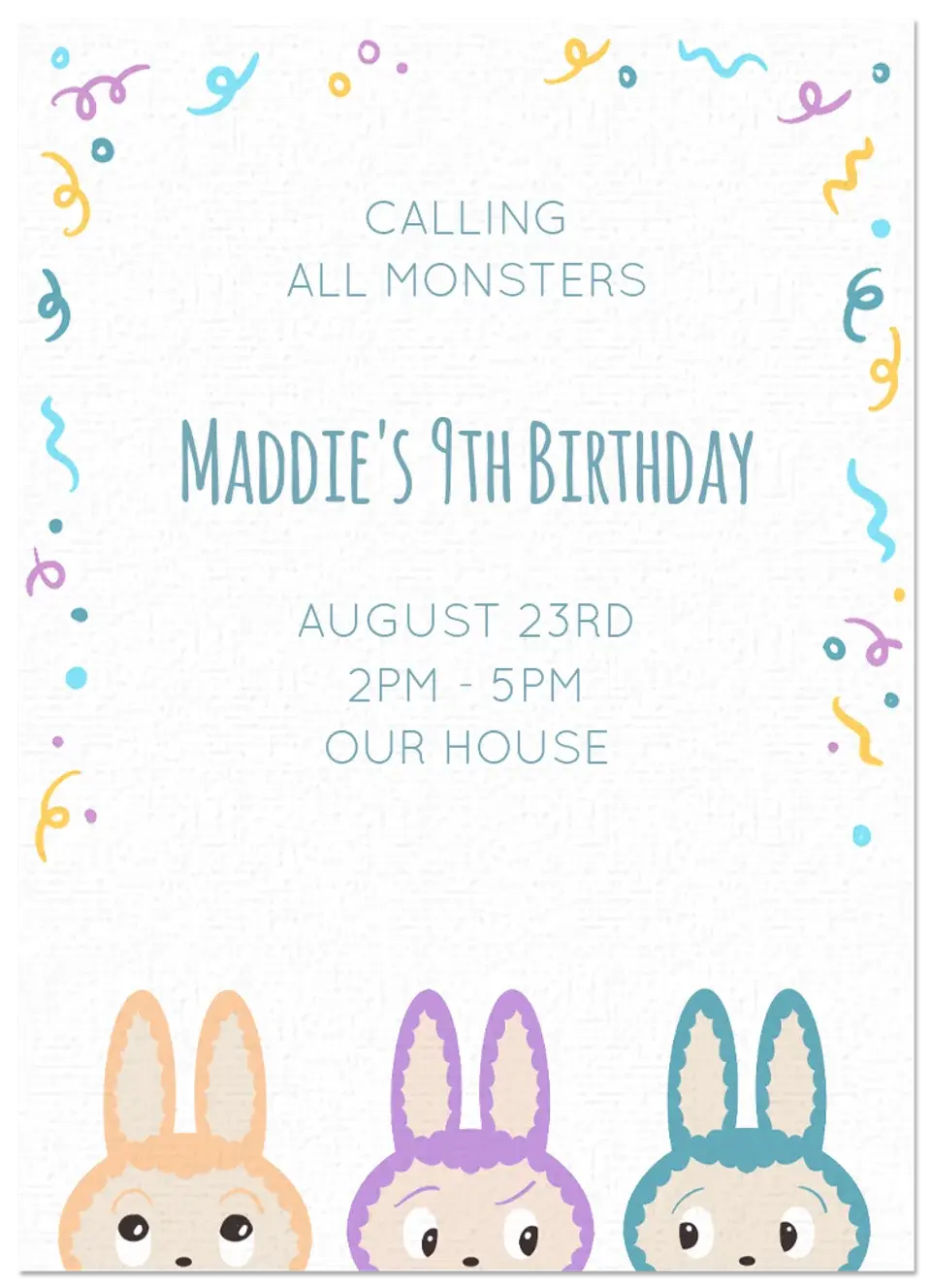 Monsters Birthday card