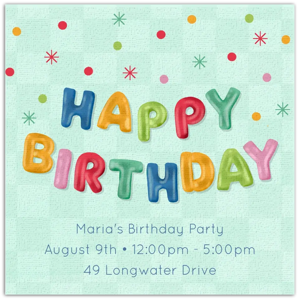 Happy Birthday Balloon card