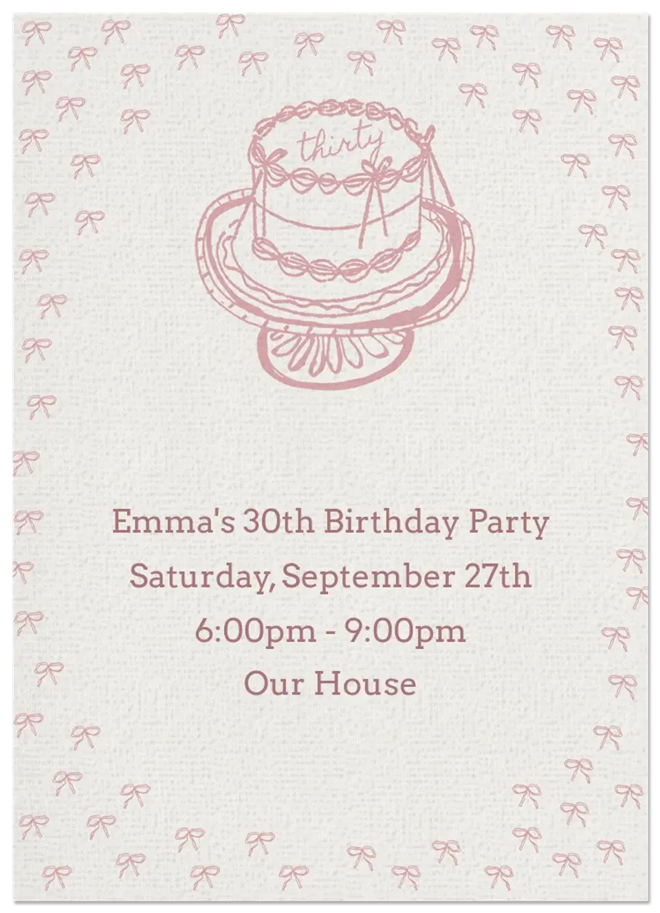 Cake Sketch 30 card