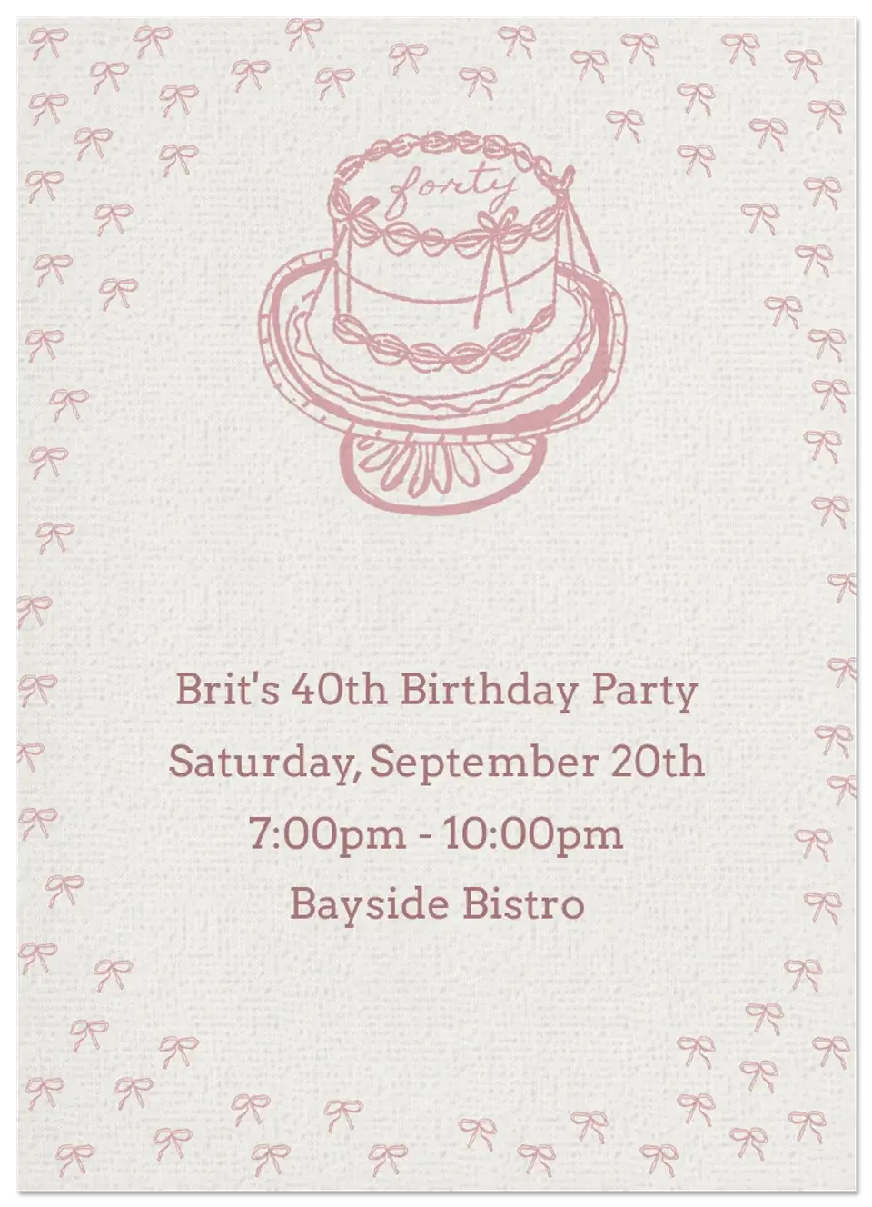 Cake Sketch 40 card