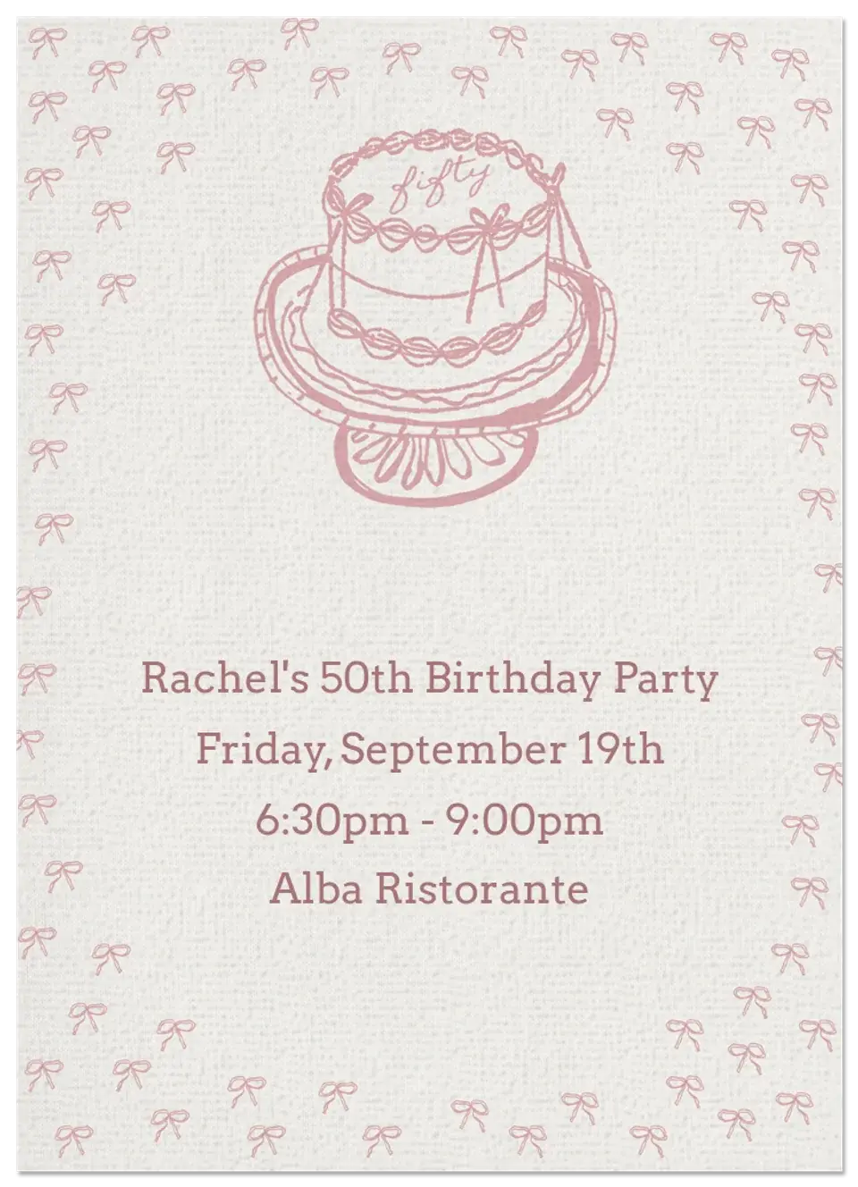 Cake Sketch 50 card