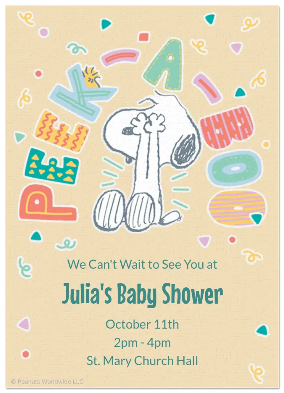 Peanuts | Baby Shower card image