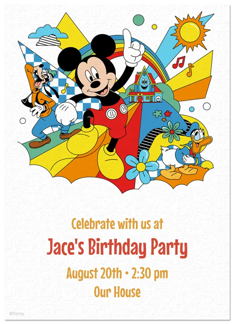 Disney Jr. Happy Mickey card