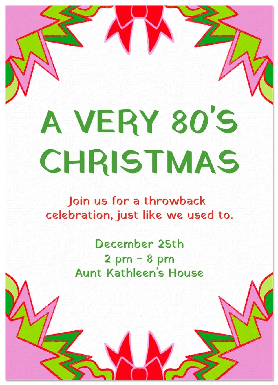 A Very 80s Christmas card