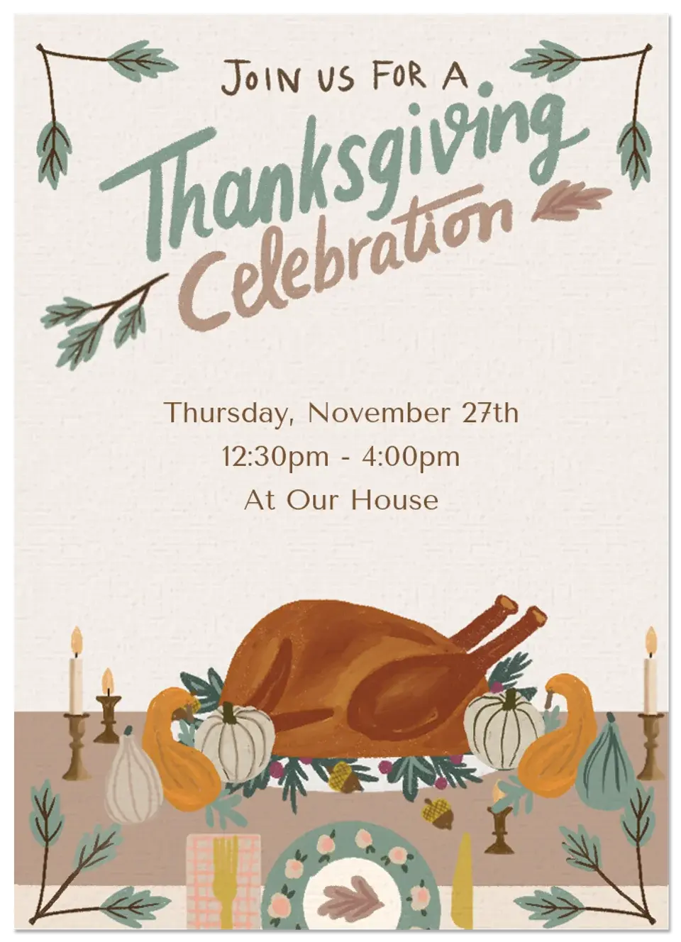 Minimalist Thanksgiving card image