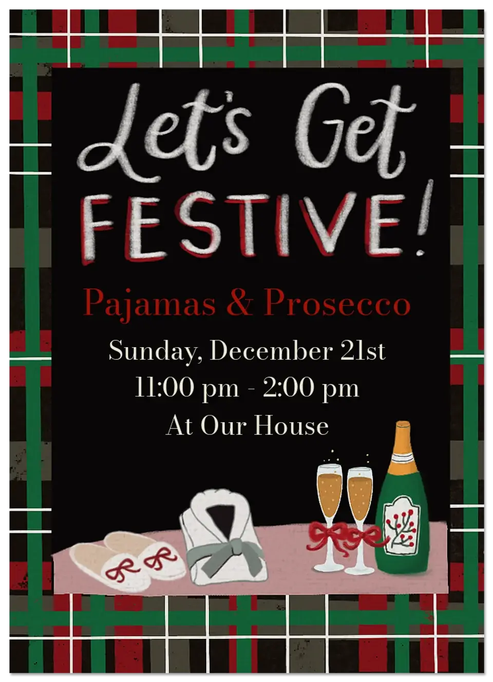 Holiday Pajamas & Prosecco card image