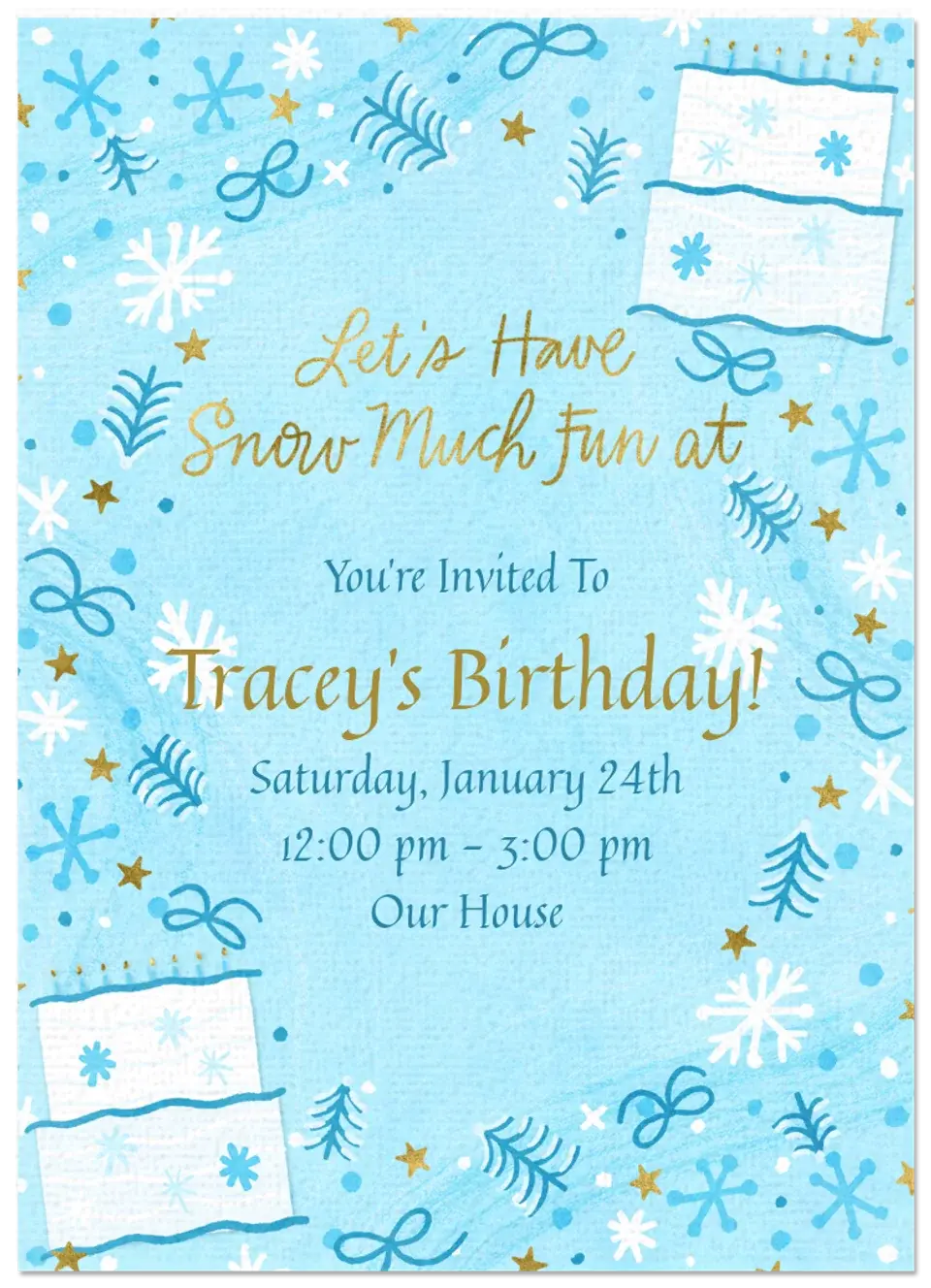 Frosty Winter Birthday card image