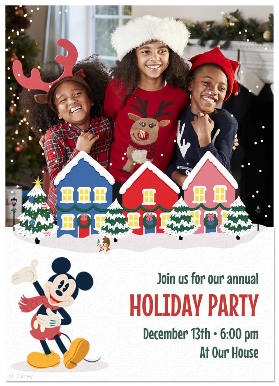 Mickey & Friends Holiday Photo card image