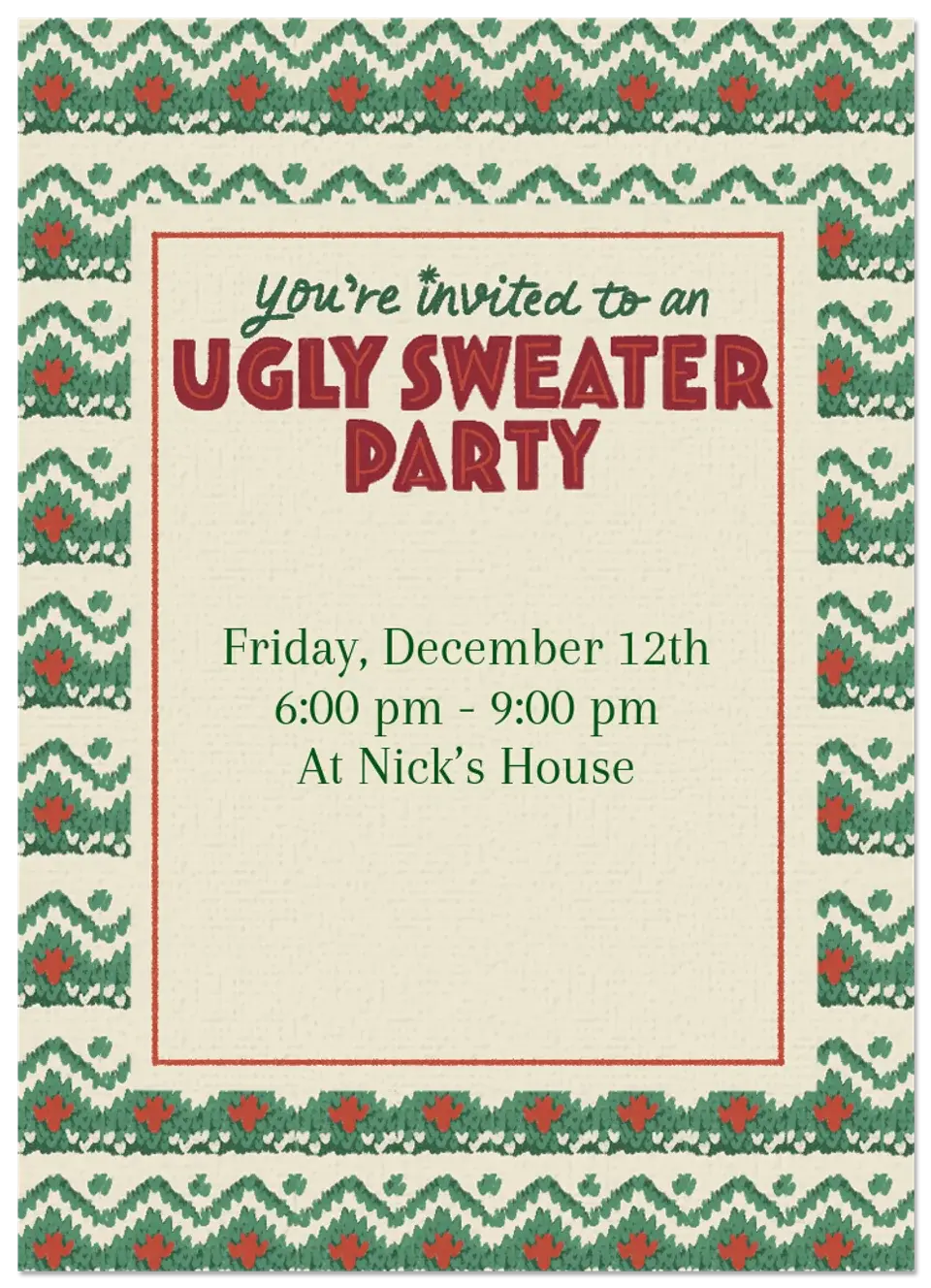 Vintage Ugly Sweater card