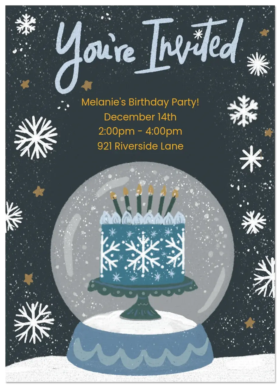 Vintage Winter Birthday card image