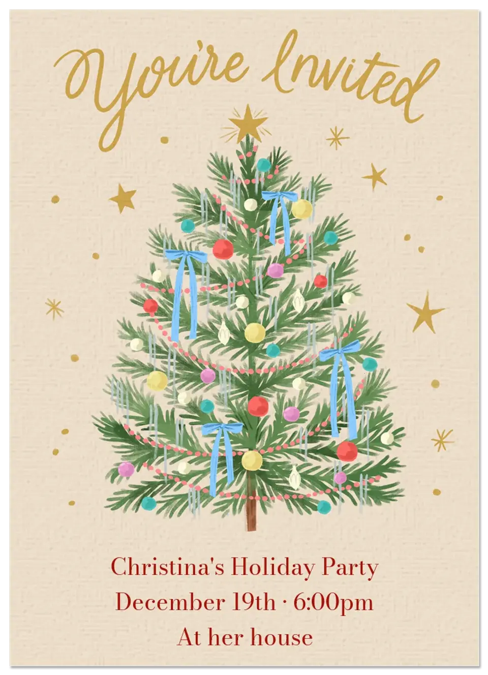 Tinsel Christmas Tree card image