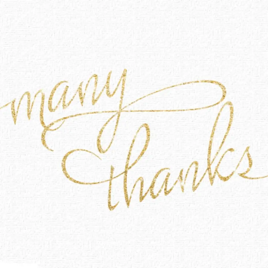 Many Thanks Script card image