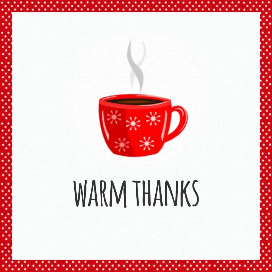 Cozy Warm Thanks card image