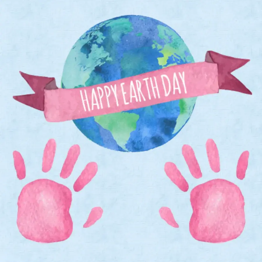 Earth Day Loving Hands card image
