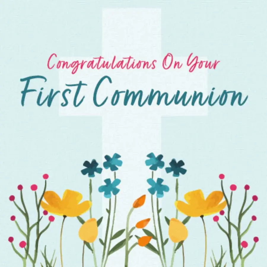 First Communion Wildflowers card image