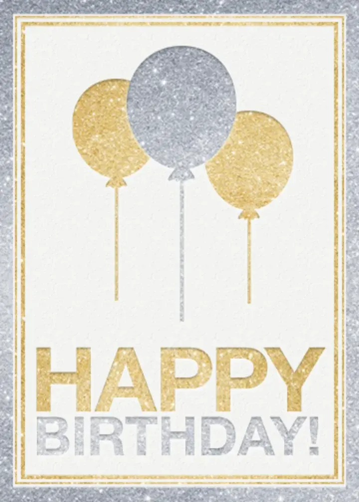 Silver And Gold Birthday card image