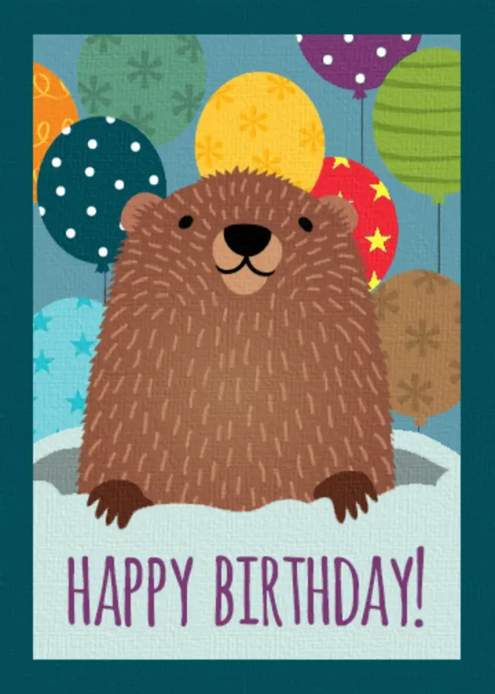 Groundhog Birthday card image
