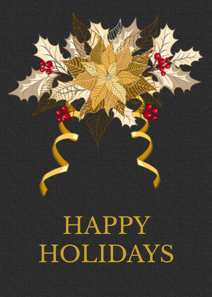 Business Thank You Poinsettia card image