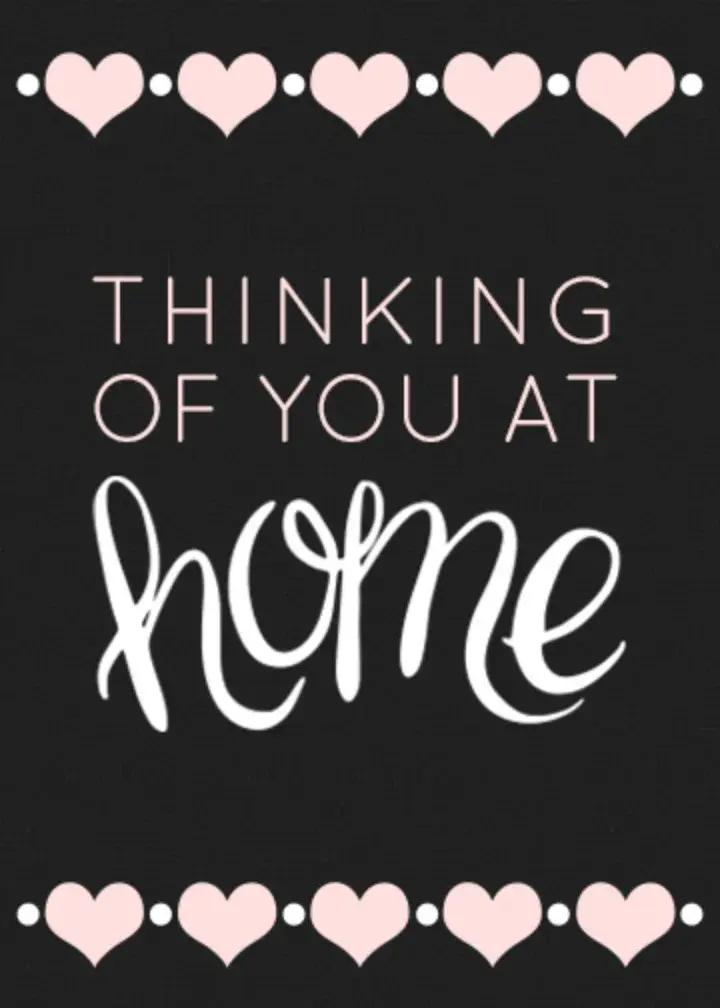 Thinking of You at Home Hearts card image
