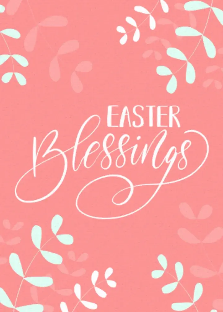 Botanical Easter Blessing card image