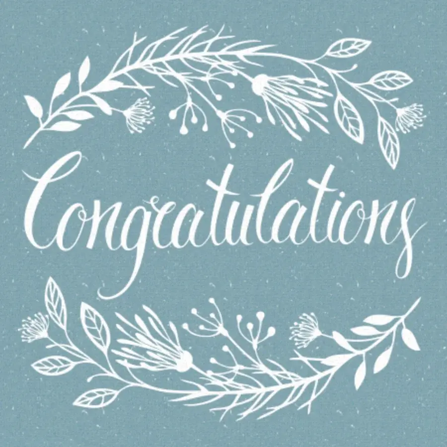 Wedding Congratulations Blue card image