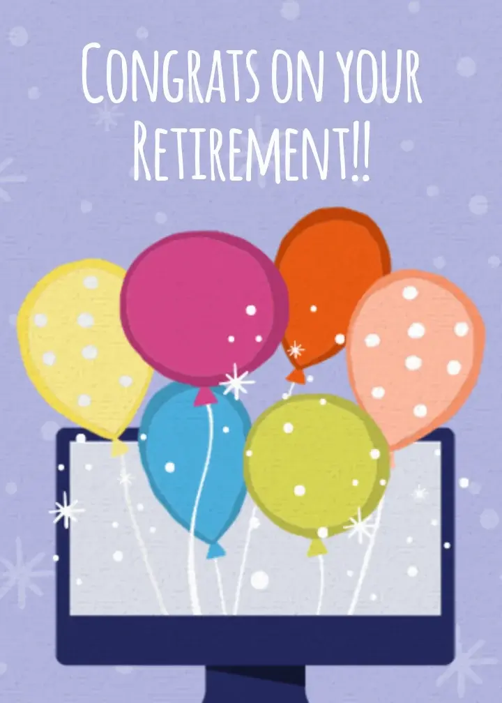 Virtual Retirement Balloons card image