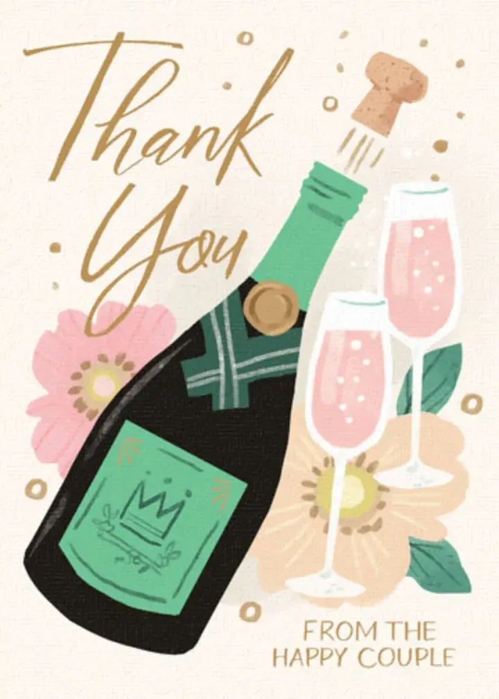 Champagne Thank You card image