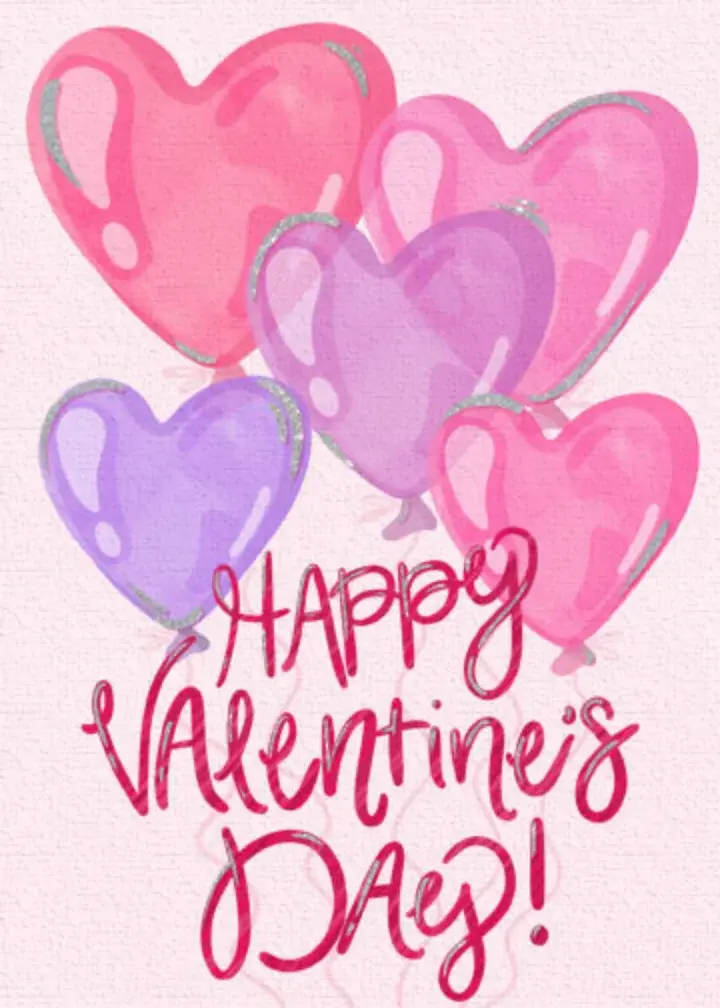 Valentine's Heart Balloons card image