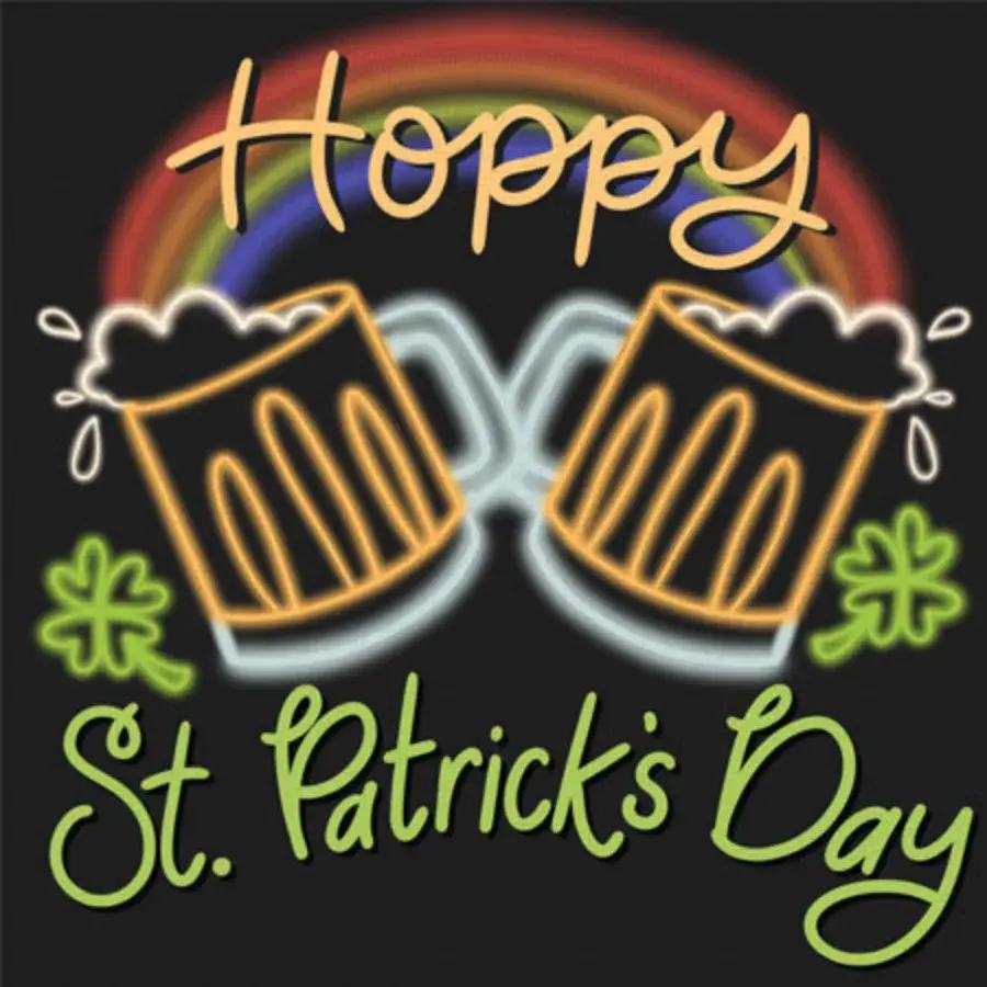 St. Patrick's Day Neon card image