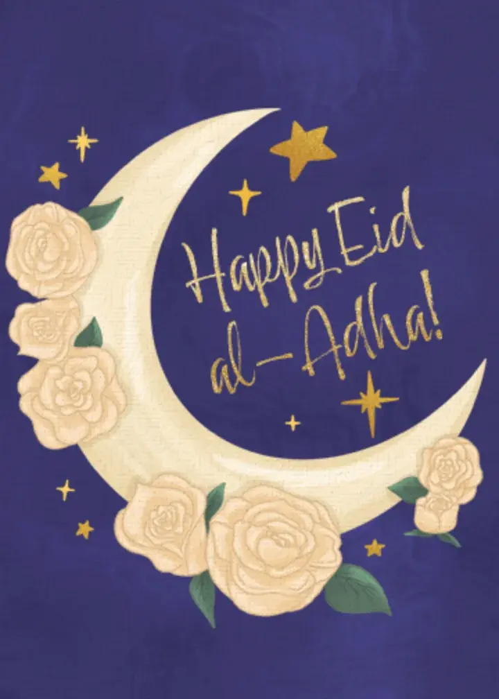 Floral Crescent Moon card image