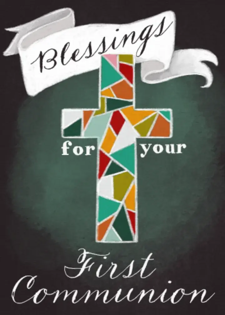 Stained Glass First Communion card image