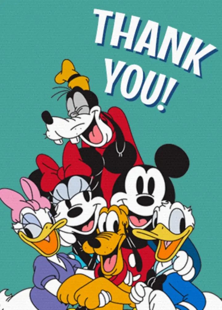 Mickey & Friends Group Thank You card image