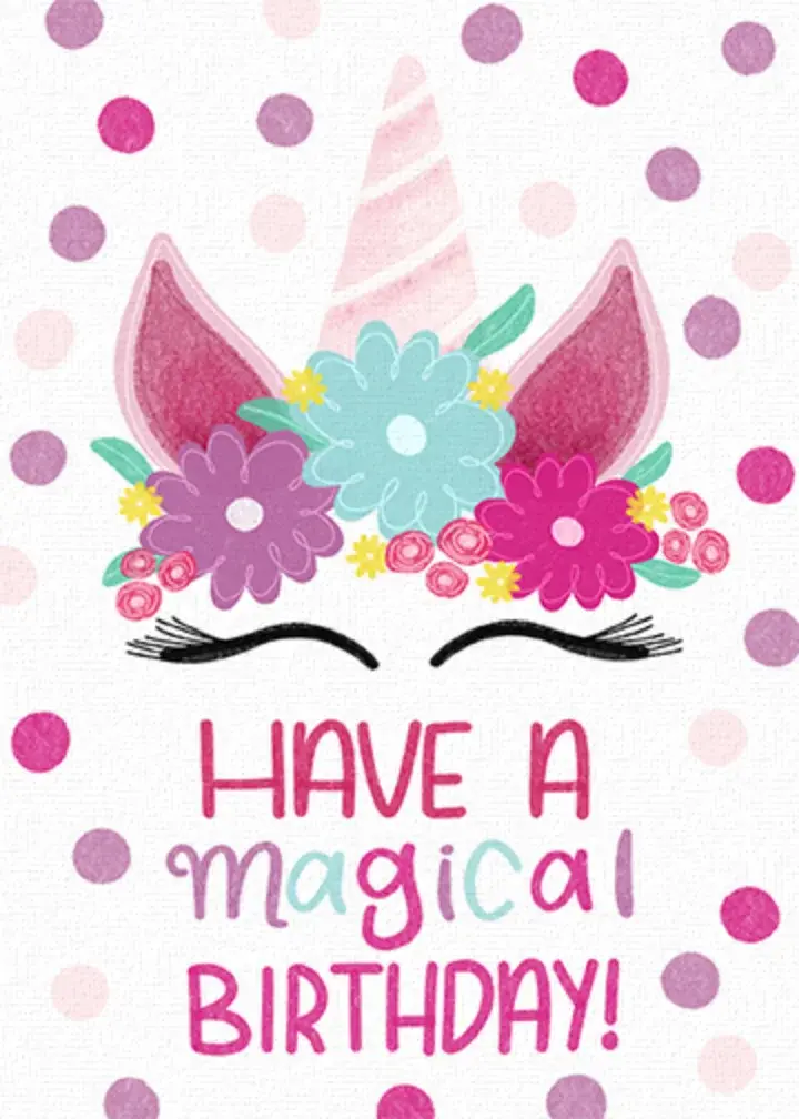 Magical Unicorn Birthday card image