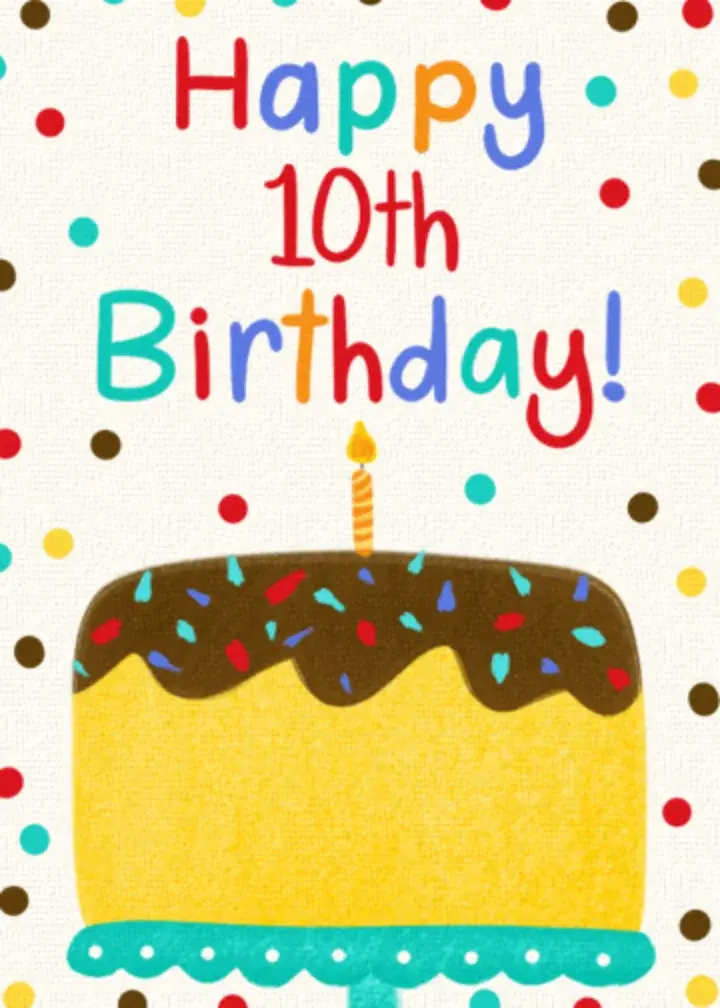 10th Birthday Cake card image