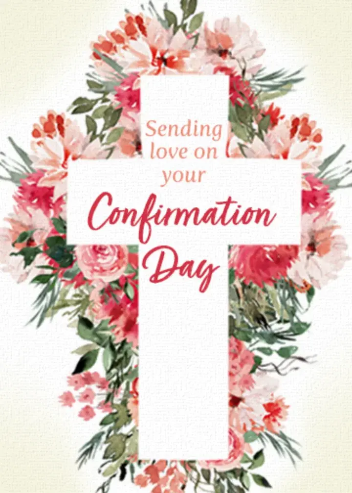 Confirmation Floral Cross card image