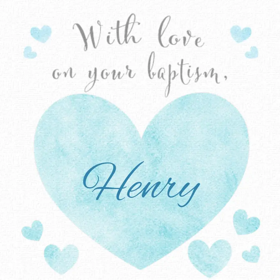 With Love Baptism Blue card image