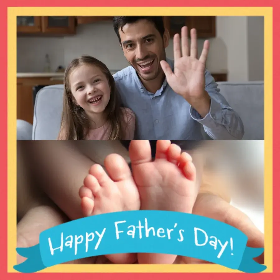 Father's Day Then & Now card image