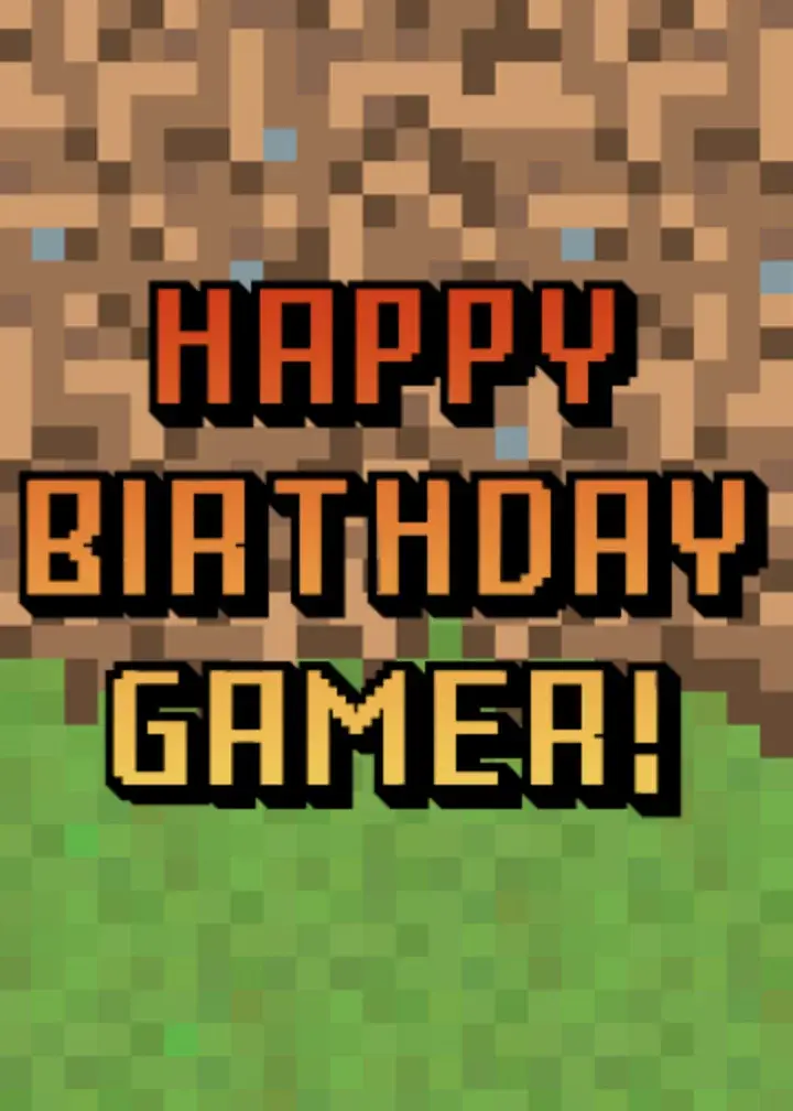 Pixel Birthday card image