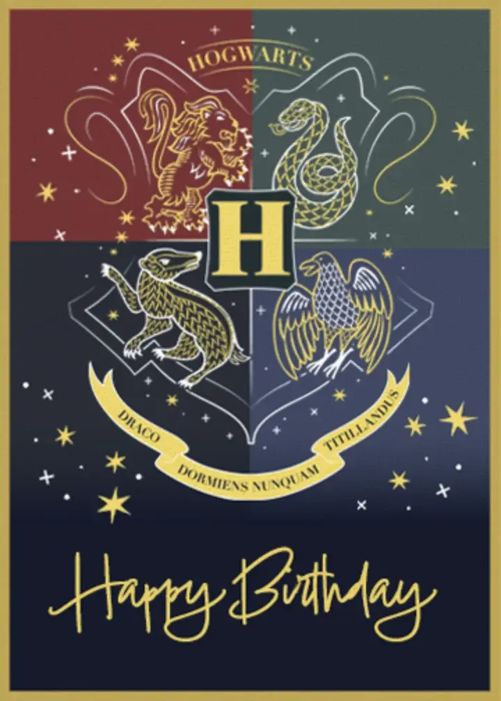Harry Potter Happy Birthday Hogwarts card image