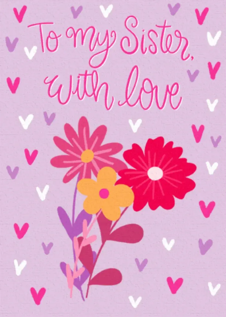 Sister Love Flowers card image