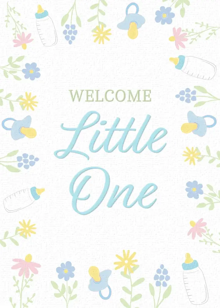 Wildflower Baby Blue card image