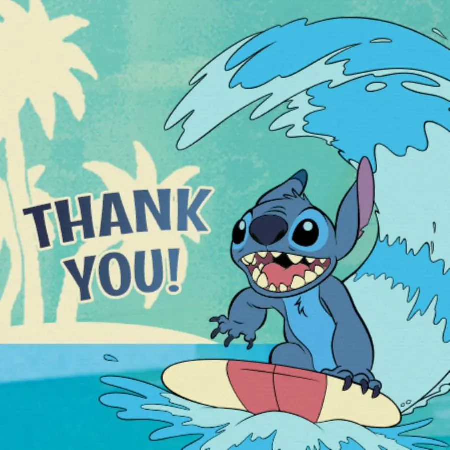 Stitch Thank You Surf card image